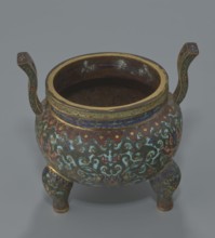 Ding-type incense burner with cover, Chinese, Qing dynasty, Qianlong period 1736–1795. Ceremonial