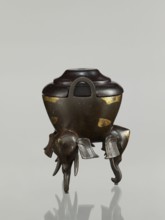 Censer with cover, gift, Chinese art, Chinese, Qing 1644–1911, elephants, ceremonial vessel. Censer