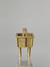 Fangding incense burner with cover;,  noted. Chinese; Qing dynasty 1644–1911, 19th century.