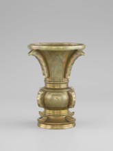 Gu-type vase, Chinese, Qing dynasty 1644–1911, 19th century. Ritual/ceremonial vessel inspired by