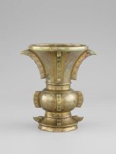 Gu-type vase, noted. Chinese, Qing 1644–1911, 19th century. Ceremonial/ritual vessel inspired by