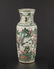 Vase, Chinese, 19th century. Colored porcelain vessel, height 61 cm, diameter 19.6 cm. Slightly