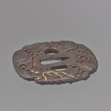 Crossguard tsuba, Kikuchi Tsunekatsu 1704-? maker; Tsuba in the shape of a mokkô quatrefoil with