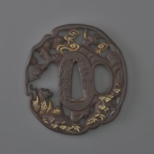 Crossguard tsuba, Sôten, / school, Kitagawa, Sôten, / personal slogans / author, pines, katana,
