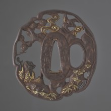 Crossguard tsuba, Sôten; Kitagawa Sôten attributed. Tsuba oval tatemaru gata with an irregular,