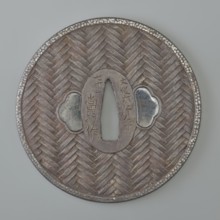 Crossguard tsuba, maker: Tômei, unknown provenance; Japanese Edo period, Bunka era 1809. Iron tsuba