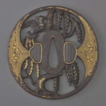 Crossguard tsuba, Japanese, Edo period 1603–1868, early 18th century, iron tsuba, maru gata round,