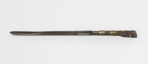 Dagger, 19th century, Tibetan; craft militaria weapon dagger, height 25.8 cm., A long narrow object
