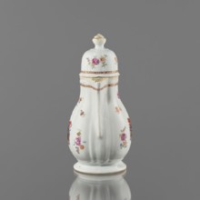 Jug with a lid, ceramics with enamel paints, Canton China, Qing style, Chinese export colored