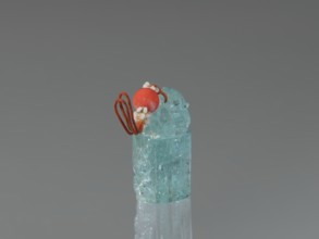 Seal stamp pendant, Chinese, Qing dynasty 1644–1911; carved stone aquamarine, polished in the upper