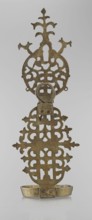 Oil lamp, Persian, 19th–20th century, possibly Central Asia or Iran; ceramic/metal oil lamp with