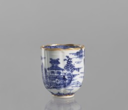 Cup, ceramics, blue-and-white porcelain; Qing dynasty, 19th century Qing, 1644–1912; Chinese;