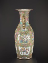 Vase attributed to an, Chinese, 19th century. Colored porcelain decorative vessel vase with