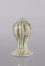 Bottle, Persian, Qajar dynasty 1785–1925, glazed ceramic vessel bottle, 19th century, Iran;
