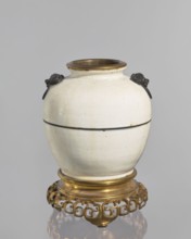 Gilded bronze mounted vase-lamp body, maker, Chinese; Qing dynasty 1644–1911; decorative vessel;
