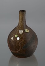Sake bottle tokkuri, gift; Japanese, Bizen, 19th century Edo–Meiji. A bottle with a spherical belly