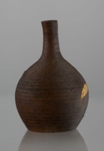 Sake bottle tokkuri, maker, Japanese, Bizen; 19th century Edo–Meiji. Ceramic vessel with spherical