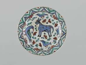 Plate, Islamic art, Turkish, Ottoman dynasty 1299–1922, ceramics, Iznik, 17th century. Dish vessel,