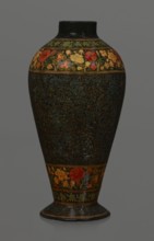 Vase, Qajar dynasty 1785–1925, Islamic art, Persian; lacquer vase, 19th century, Iran. Vessel,