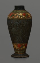 Vase, Qajar dynasty 1785–1925, Persian, Islamic art; lacquer vase, 19th century, Iran. Vessel,