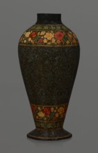Vase, Qajar dynasty 1785–1925, Persian, Islamic art; lacquer vase, 19th century, Iran; vessel,