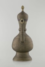 Jug aftabe, Islamic art, Persian, Qajar dynasty 1785–1925; aftabe with dense plant and geometric
