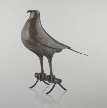 Falcon on a branch, Islamic Persian, 18th century, Iran; sculpture/figurine of a bird falcon with