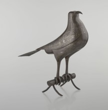Falcon on a branch, Persian, 18th century, Iran; sculptural figurine of a bird falcon with