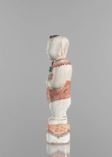 One of the Hehe Er Xian brothers holding a vase with lotus buds, Chinese, Qing dynasty, Kangxi