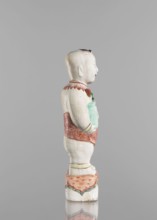 One of the Hehe Er Xian brothers holding a vase with lotus buds;, Chinese; Qing dynasty, Kangxi