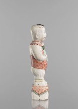 One of the Hehe Er Xian brothers holding a vase with lotus buds; maker, Chinese; Qing dynasty,