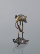 Candlestick shokudai, lotuses, turtles, cranes iconography, Japanese art, Meiji 1868–1912, animals,