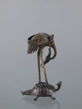 Candlestick shokudai, ; materials and iconography: lotuses, turtles, cranes, animals, depiction of