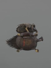 Candlestick shokudai, lotuses, turtles, cranes iconography; Japanese art, Japanese; Meiji