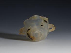 Bowl, 19th century, China, Qing dynasty 1644–1911. Spotted agate bowl with yellow-rusty stains and