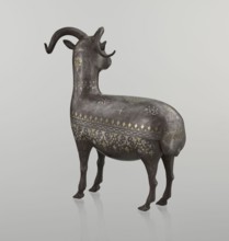 Ram, Persian, Qajar dynasty 1785–1925, 1st half of the 19th century. Sculpture; animal figurine of