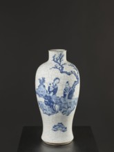 Vase, figurative scenes, ceramics, gardens, Chinese art, Chinese culture, blue-and-white porcelain,
