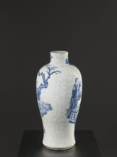 Vase, figurative scenes, ceramics, gardens, Chinese art, Chinese culture, blue-and-white porcelain,