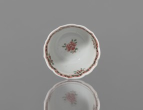 Bowl, ceramic vessel with colorful decorations in Kangxi style, decorated with floral motifs, plum