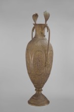 Vase, 19th century, India; vessel, height 65.0 cm, width 27.5 cm, weight 2.95 kg. On the belly six