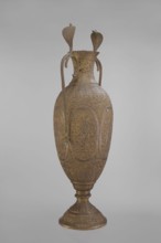Vase, repossession; Vishnu, cobras snakes, plant ornament, geometric ornament, figural scenes,