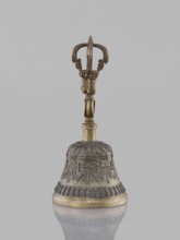 Bell ghanta, purchased; art of Tibetan Buddhism; used in religious rites; ritual object bell/vajra;