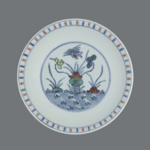 Plate, Chinese art, Chinese culture, Qing dynasty 1644–1911, colored porcelain, decoration of