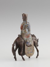 Sage on a Mule, cloisonné enamel, Qing 1644–1911, 19th century, China; sculpture depicting a sage