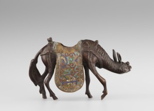 Sage on a Mule, cloisonné enamel, Qing 1644–1911, 19th century, China; sculpture depicting a sage