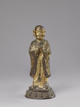 Monk on a Lotus Throne, lotus throne iconography, figurine, men, Chinese art, Chinese culture, Qing