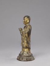 Monk on a Lotus Throne, lotus throne iconography, figurine, men, Chinese art, Chinese culture, Qing