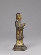 Monk on a Lotus Throne, lotus throne iconography, figurine, men, Chinese art, Chinese culture, Qing