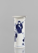 Flute-type vase, gift, figurative scenes, ceramics, Chinese art, blue and white porcelain, Chinese,