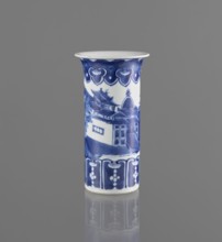 Flute-type vase, blue-and-white porcelain, Chinese, Kangxi period 1662–1722, 17th–18th century.